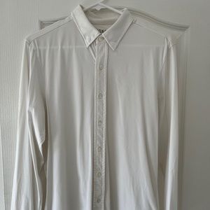 Rhone Commuter Dress Shirt Slim Fit Long Sleeve (Bright White) – Small